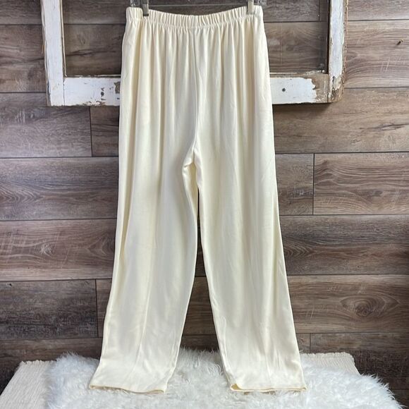 Lisa International Ladies Elastic Waist Pants, Size Large, Off White Cream Color - Picture 5 of 7
